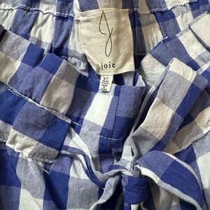 Joie Navy and White Plaid Shorts